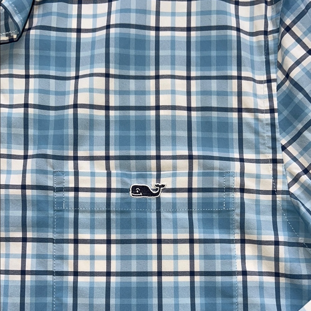 Vineyard Vines Blue Plaid Performance Classic Fit Tucker Shirt Size S - Picture 4 of 4